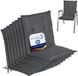 Beautissu Loft NL Set van 8x Tuinkussens Lage Rug 100 x 50 x 6 cm - Kussen Antraciet - Zitkussen Sierkussen Tuinstoel