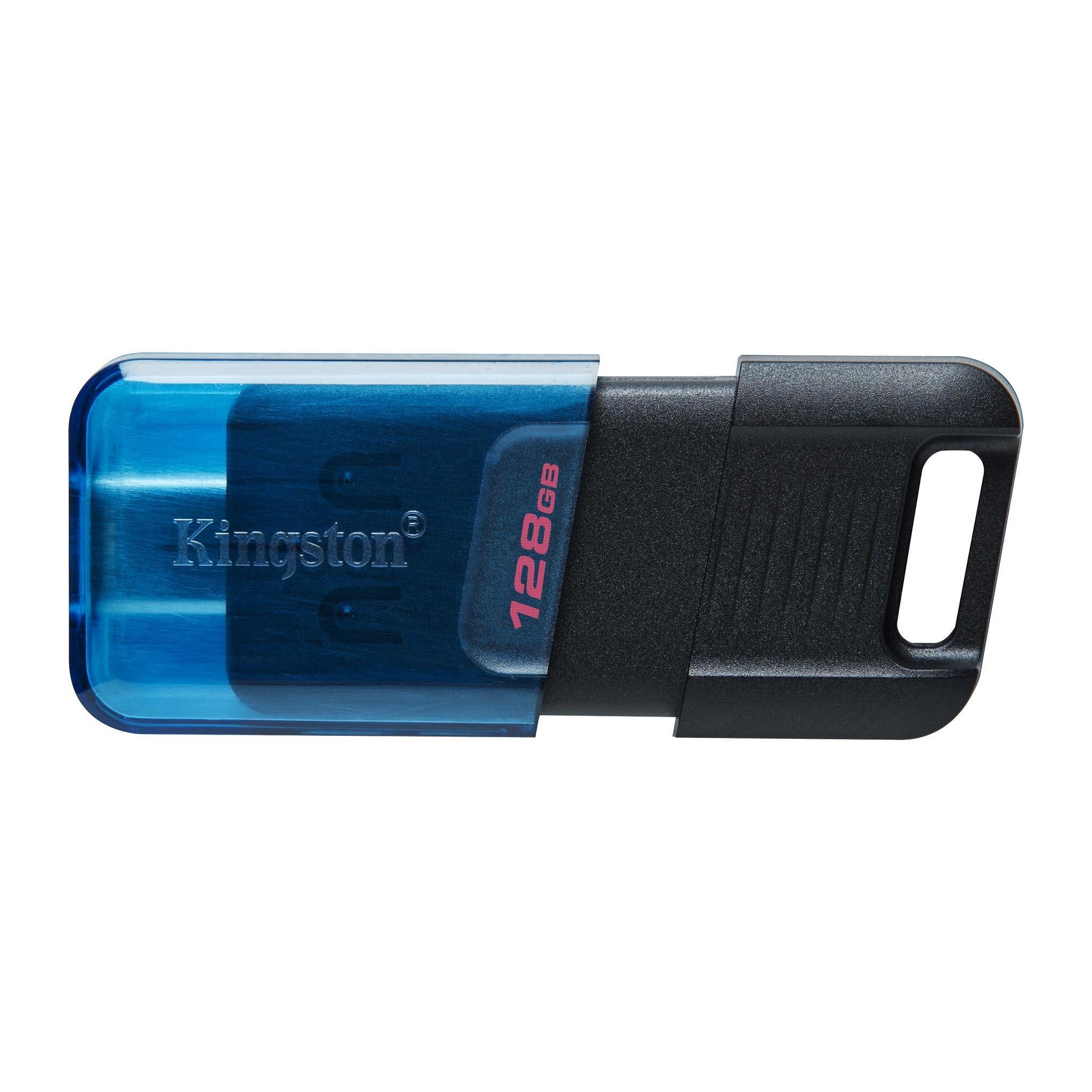 Kingston DataTraveler 80 USB-C 128GB USB 3.2 Gen 1 Flash Drive - Black/Blue