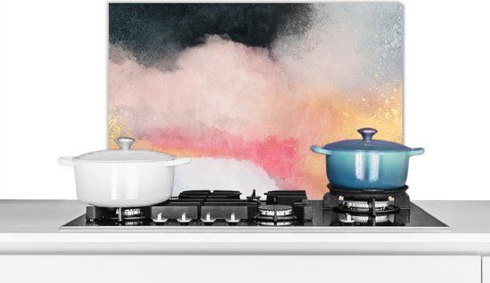 KitchenYeah Keuken Spatscherm Abstract Design Pastel Glitter 60x40 cm - Aluminium