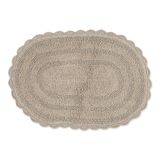 DII Crochet Collection Omkeerbare badmat, klein ovaal, 43 x 61 cm, grijs (Stone)