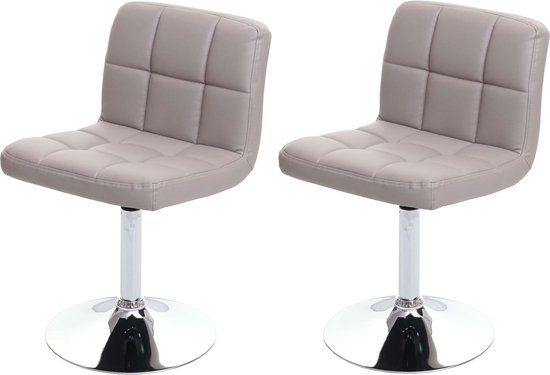 MCW Kavala - Set van 2 Eetkamerstoelen - Kunstleer - Taupe-grijs
