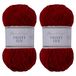 Utopia Crafts Velvet Lux Chenille Superzacht, grof garen voor breien en haakgaren, 2 x 100 g (donker scharlaken)