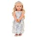 Our Generation Ellory BD31346 pop met hoofdband, oorbellen, armband en bloemenjurk, mooie blauwe ogen om te slapen en lang blond haar, aanbevolen voor 3 jaar