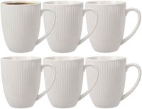 Siaki Koffiemok / theemok Line - 12x - wit - 370 ml - mokken - porselein