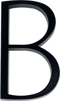 Jumada's - Black Letter B - 125mm - Black Modern House Number