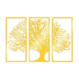 Elegant gouden decoratieve metalen wandaccessoire (3 stuks), 32 x 69 cm, duurzaam 1,5 mm metalen behuizing, perfect voor moderne woondecoratie en stijlvolle interieurs