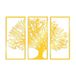 Elegant gouden decoratieve metalen wandaccessoire (3 stuks), 32 x 69 cm, duurzaam 1,5 mm metalen behuizing, perfect voor moderne woondecoratie en stijlvolle interieurs
