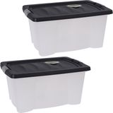 Storage Solutions Boîtes de rangement/organisateurs avec couvercle 3x pièces - plastique - 13L