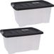 Storage Solutions Boîtes de rangement/organisateurs avec couvercle 3x pièces - plastique - 13L