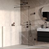 Brauer Void - Inloopdouche - Helder Glas - 50 x 200 cm - incl. Glascoating - Mat Zwart