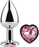 SECRETPLAY TOYS Bouchon de cul en métal Fuchsia Cœur Petite taille 7 cm