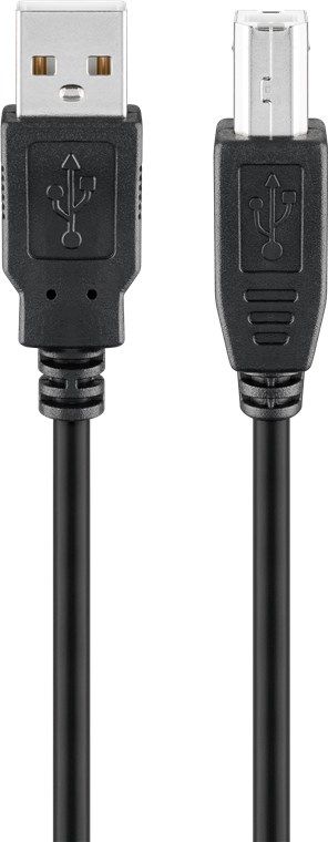 Goobay USB 2.0 Cable - USB A to USB B - 1.8m - Black