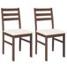vidaXL Eetkamerstoelen met kussens, 2 stuks, massief hout, rubber, bruin