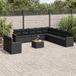 Maison Exclusive - Ensemble de jardin, composé de 12 pièces, avec coussins, noir, en polyrotin