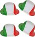 Merkloos Italië Bolhoed - 4 stuks - Plastic - Volwassenen - Italiaanse Vlag Kleuren - Supporter - Hoeden