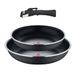 BERGNER Set van 3 koekenpannen (22 + 26 cm) met afneembare handgreep, geperst aluminium en Heat Dot, ILAG Essential coating, zwart