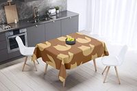 Bonamaison Tafelkleed, Anti-Mold, Sneldrogend, Waterdicht, 100% Polyester Tafellaken, Bruine tinten, 140 x 140 Cm - Ontworpen en Vervaardigd in Turkije