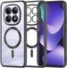 Techsuit Hoesje geschikt voor Xiaomi Redmi Note 15 4G/5G / Xiaomi Poco M8 - Luxury Crystal Back Cover - Geschikt voor MagSafe - Transparant/Zwart