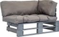 vidaXL Banc de jardin palette avec coussins gris bois de pin