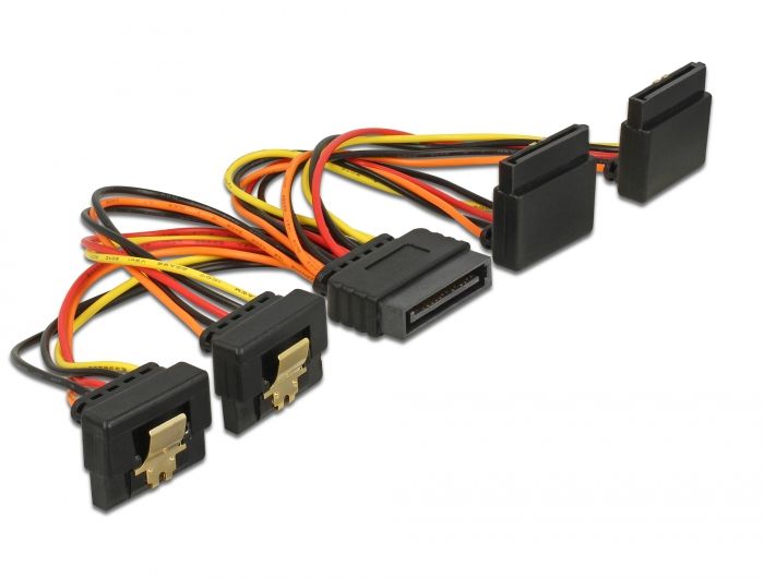 DeLOCK 60153 - Kabel - 0,15 m - Zwart, Rood, Oranje, Geel