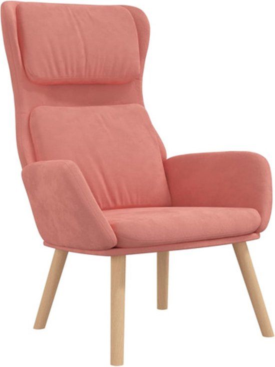 vidaXL Relaxstoel fluweel roze