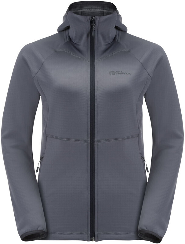 Jack Wolfskin Jack Wolfskin Kolbenberg FZ Capuchon Jas Dames, grijs S 2023 Fleece jassen