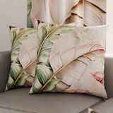 PETTI Artigiani Italiani - Paar kussenslopen 35 x 35 cm van microvezel, decoratief kussen voor slaapkamer, bank, woonkamer, set van 2 kussenslopen, bloemenpatroon 191, 100% Made in Italy