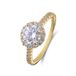 Lucardi Dames Zilveren goldplated ring met zirkonia voor dames - Ring - 925 Zilver - Goudkleurig - 19.50 / 62 mm