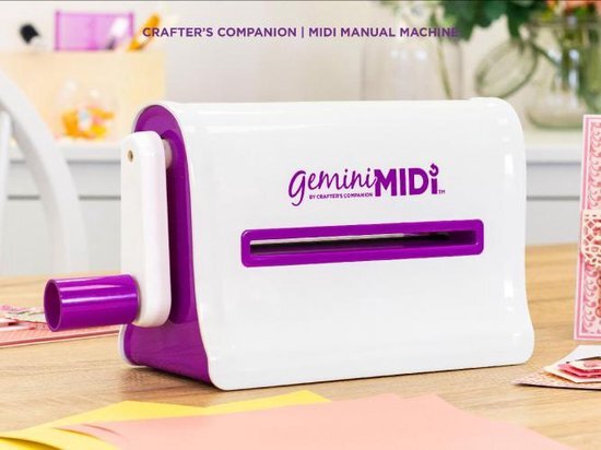 Gemini Midi handmatige matrijs snij- en embossing machine voor Scrapbooking, kaarten maken en knutselen-6"x 9" openingsplaat grootte, wit, één