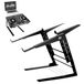 Pyle Laptopstandaard - Dubbele Ondersteuning - Laptop Stand - Monitor Stand met Verstelbare Hoogte - Ventilatie voor Draagbare Computer - Compatibel met Laptop, Tablet, DJ-mixer, Gaming - Zwart