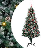 vidaXL Kunstkerstboom Groen 150 cm PVC en Staal en Kunststof