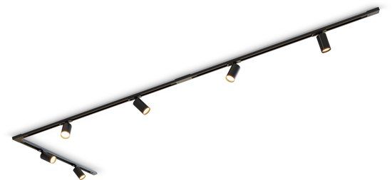 Calex Railverlichting set, 3m met 6 Spots, GU10, mat Zwart