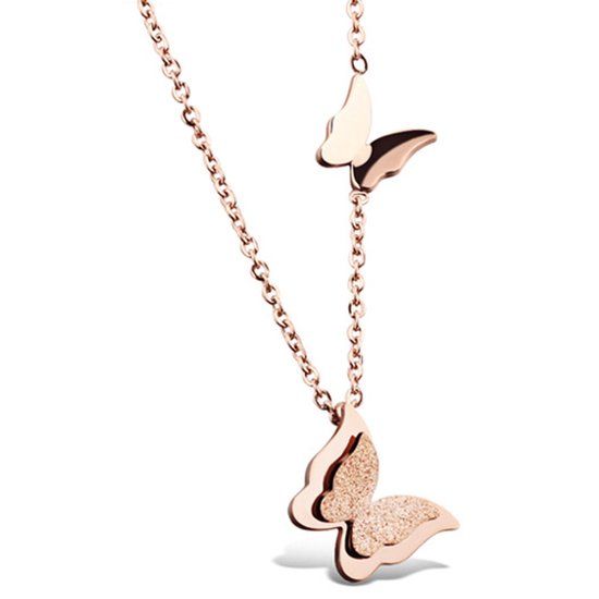 Cilla Jewels ketting Butterfly rosegoud Verguld