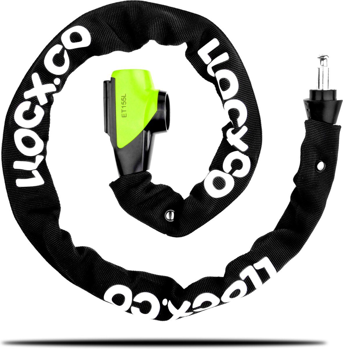LLOCX.CO LLOCX Insteekslot 1 Meter + 2 Sleutels - 7mm Roestvrij Staal - Groen