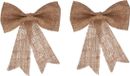 Merkloos / Sans marque Kaemingk B.V. Decoris Kersthanger - 10x - strik - naturel - jute - glitters - 24 cm