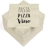 HEKU 100 servetten, 3-laags, 33 x 33 cm, pasta, pizza, wijnrood, absorberend en praktisch verpakt, ideaal voor speciale gelegenheden