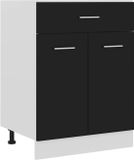 vidaXL - Onderkast met lade Lyon 60x46x81,5 cm bewerkt hout zwart