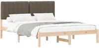 vidaXL Bedframe - Gevoerde Hoofdbord - Taupe - 150 x 200 cm