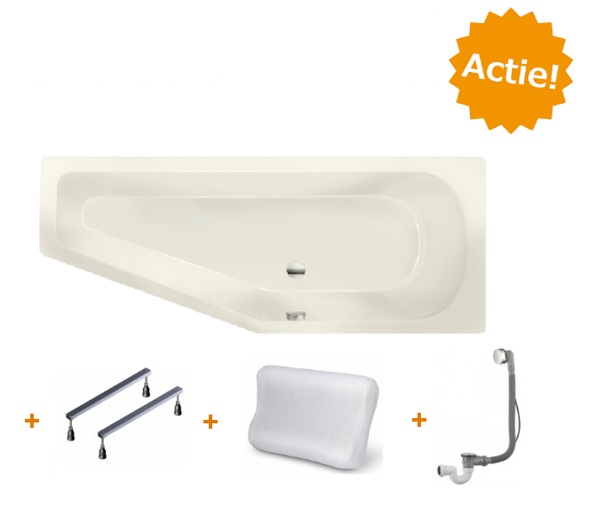 XENZ Beterbad Lagoon Compact 170 x 75 cm rechts edelweis