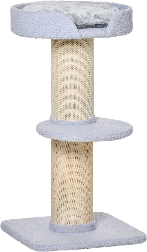 Pawhut Kattenboom speelboom krabpaal met platform sisal pluche D30-269