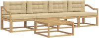 vidaXL Buiten bankenset 4-delig Wit en Beige