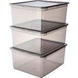 keeeper opbergdozen met Air Control System, 3-delige set, 3 x 18 l, Bea, transparant
