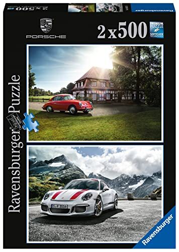 RAVENSBURGER PUZZLE 80557 80557-Porsche Classic 356 + Porsche 911 R-2 x 500 stukjes puzzel voor volwassenen en kinderen vanaf 12 jaar