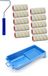Benson 10x verfroller / vachtrollers incl rollerbeugel en verfbakje - 10 cm - rollers voor het schilderen van wanden en plafonds