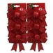 Gerimport ornements de Noël nœuds - 6x p - rouge - 6x13 cm
