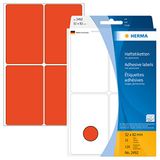 HERMA 2492 multifunctionele etiketten groot (52 x 82 mm, 32 velles, papier, mat) zelfklevend, permanent klevende huishoudelabels voor handschrift, 128 stickers, rood