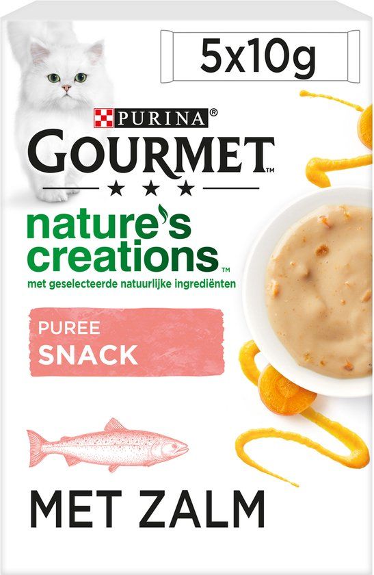 Gourmet Nature's Creations Exquisite Puree Zalm & Wortel - 10 x 10 g