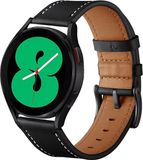 By Qubix Qubix - Leren Smartwatch Bandje - Zwart - 22mm - Geschikt voor Garmin Venu 2 & 3
