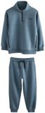 Next Jongens Joggingpak met ritssluiting en trechterhals - Blauw