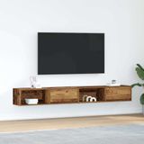 Meuble TV 2 pièces 100x31x25,5 cm bois traité couleur bois vieilli